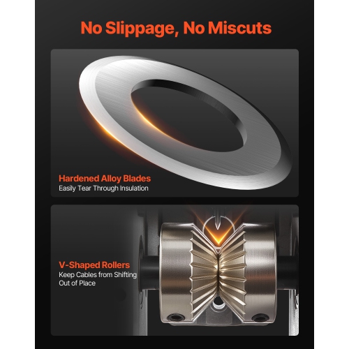 VEVOR 0.06-1.57 in Electric Wire Stripping Machine, 400W Automatic Motorized Cable Stripper, 9.84 IPS Wire Peeler with Blades, V-Shaped Rollers,