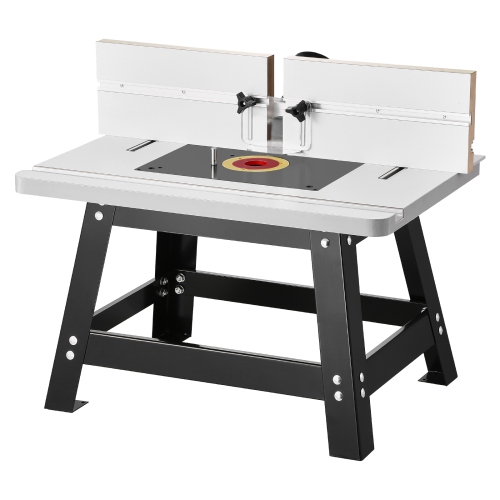 VEVOR 24 in x 15.7 in Benchtop Router Table, Bench Top Routing Table with Adjustable Fence, MDF Top, 2-1/2 in Dust Collection Port, Compatible with