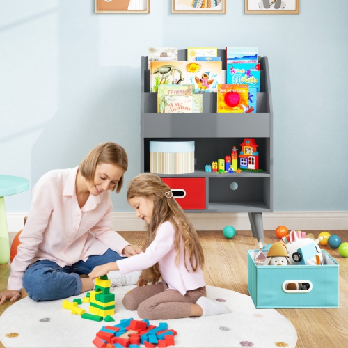 Kids Bookshelf with Open Compartment Storage for Toddlers Ages 3 and Up