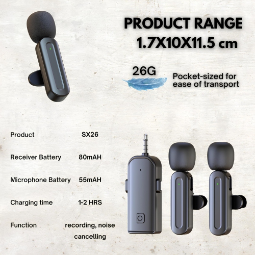Micro-cravate sans fil pour iPhone, Android, USB-C, Plug-Play, mini microphone à délai ultrafaible 2,4 G pour entrevue /tiktok/Vlog/YouTube