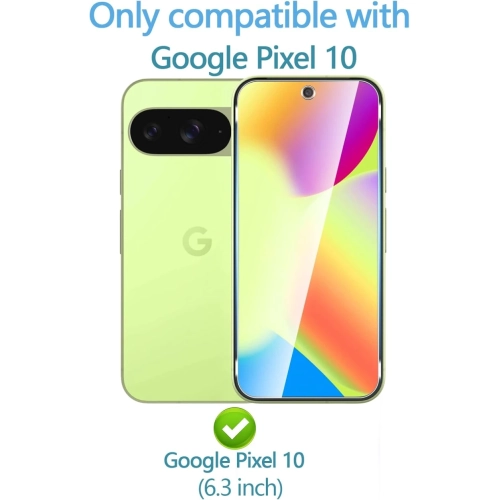 For Google Pixel 10 Screen Protector [3 Pack] + Camera Lens Protector [3 Pack], Tempered Glass with Alignment Tool, 9H Hardness, Fingerprint Unlock