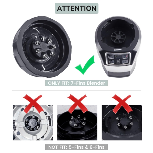 Lame de rechange pour mélangeur, porte-lame à 7 broches avec joint torique d'étanchéité pour mélangeurs Ninja Auto iQ BL480 BL482 BL642 BL682