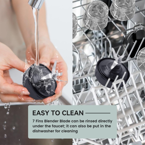 Lame de rechange pour mélangeur, porte-lame à 7 broches avec joint torique d'étanchéité pour mélangeurs Ninja Auto iQ BL480 BL482 BL642 BL682