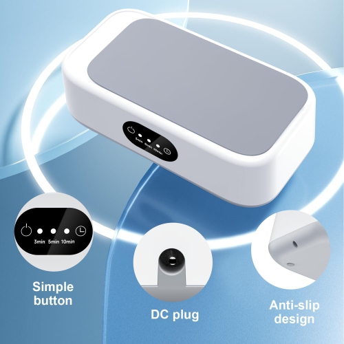 Ultrasonic Glasses Cleaning Machine,21.4Oz Jewelry Clean Machine for Ring Earring Dentures Necklaces Watch Strap Keycap Earrings