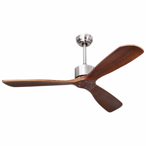 Modern Brushed Nickel Ceiling Fan with Remote Control for Living Room