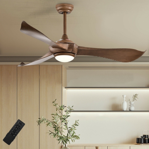 Ceiling Fan with Light and Reversible DC Motor for Energy-Efficient Cooling