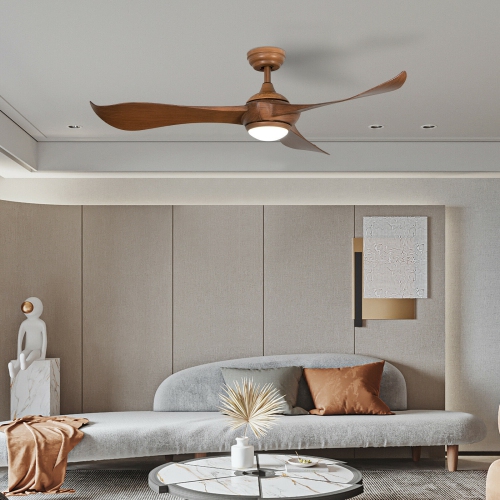 Ceiling Fan with Light and Reversible DC Motor for Energy-Efficient Cooling