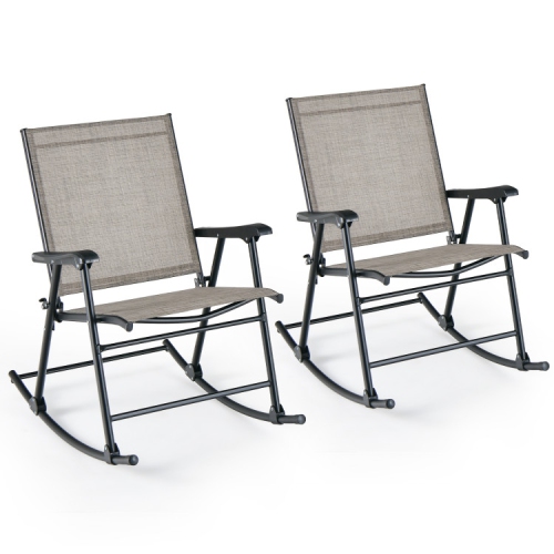 SLICKBLUE  2-Piece Folding Rocker Chairs With Breathable Sling Fabric