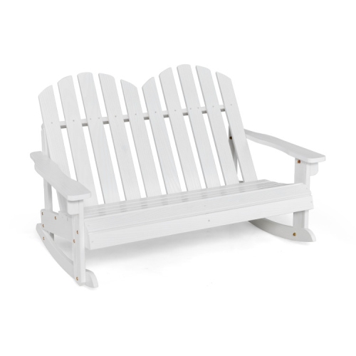 SLICKBLUE  Child-Sized Adirondack Rocker With Armrests – 2 Person Wooden Rocking Chair for Outdoors