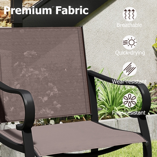 Outdoor Counter Height Bar Stools Set of 2 with Breathable Mesh Seats