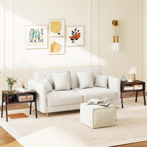 Ensemble de 2 tables de chevet empilables pour chambre ou salon