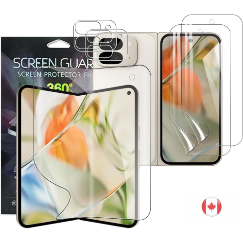 For Google Pixel 10 Pro Fold 5G Screen Protector [1+2+2 Pack] with Camera Lens Protector, Flexible HD Clear TPU Film, Anti-Scratch, Fingerprint