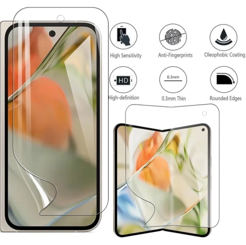 For Google Pixel 10 Pro Fold 5G Screen Protector [1+2+2 Pack] with Camera Lens Protector, Flexible HD Clear TPU Film, Anti-Scratch, Fingerprint