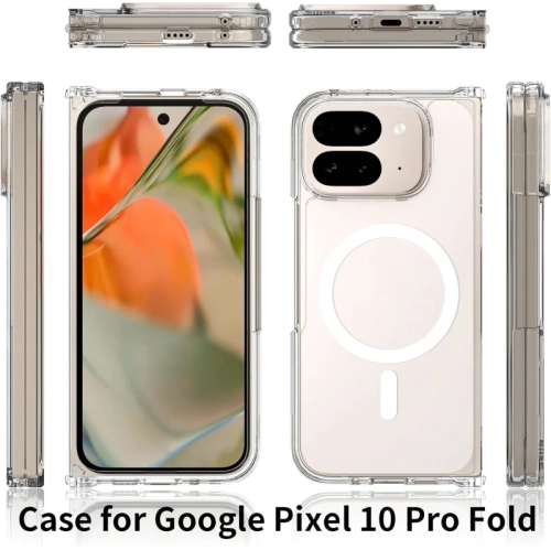 For Google Pixel 10 Pro Fold Case [MagSafe Compatible], Military-Grade Shockproof Slim Fit Clear Protective Hard PC Cover, Anti-Fingerprint, Durable