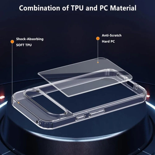 For Google Pixel 10 Pro XL 5G Clear Case with 2 Pack Tempered Glass Screen Protector, Anti-Yellowing, 9H Hardness, Military-Grade Protection,