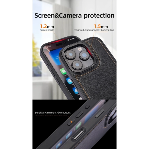 Suitable for iPhone 13 pro max light luxury high-end leather protective case, PU shell leather magnetic suction mobile phone case magnetic wireless