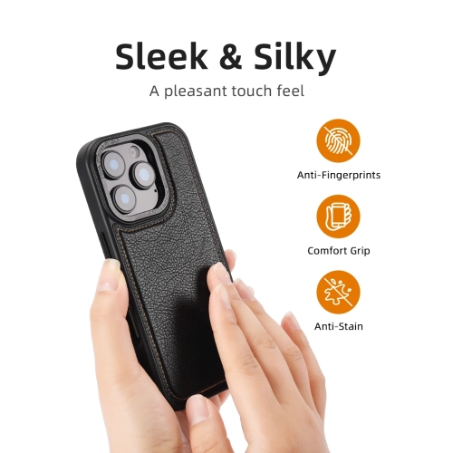 Convient à l'iPhone 13 Étui de protection en cuir haut de gamme de luxe léger Promax, coque en polyuréthane cuir à ventouse magnétique étui pour