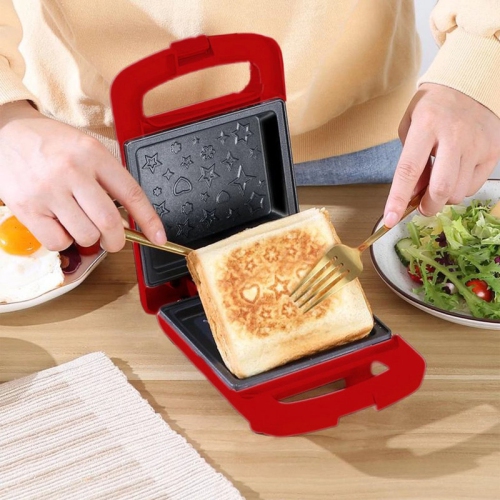 Multifunctional breakfast machine - bread maker, toaster and sandwich maker, double heating