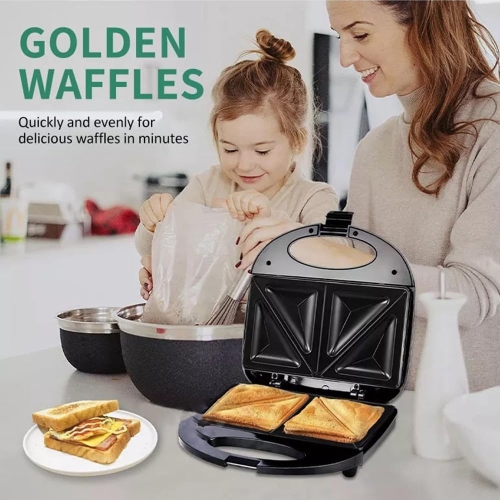 750W Sandwich Toaster with Fixed Plate