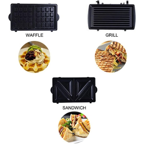 750W Electric Waffle Maker Automatic Temperature Control Double-Sided Heating Plate Non-stick Cool-Touch Handle Perfect for Takeaway Breakfast,