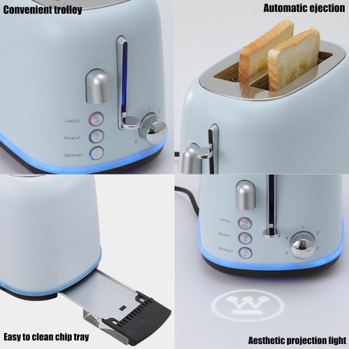 2-slice toaster with 6 toasting levels, smart compact toaster with extra-wide slots and removable crumb tray, perfect for toasting fruit bread,