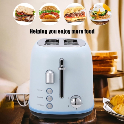 2-slice toaster with 6 toasting levels, smart compact toaster with extra-wide slots and removable crumb tray, perfect for toasting fruit bread,