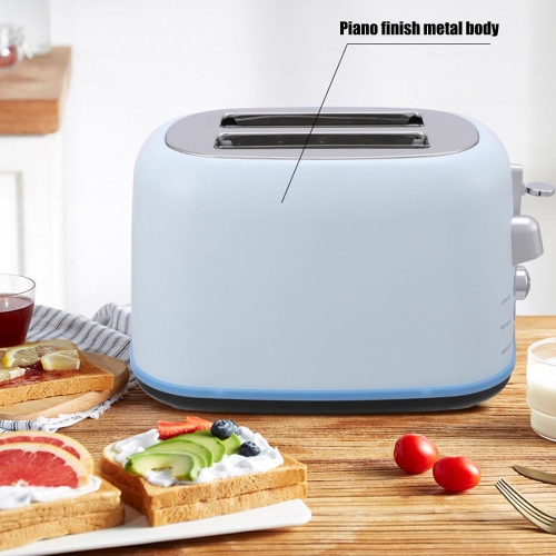 2-slice toaster with 6 toasting levels, smart compact toaster with extra-wide slots and removable crumb tray, perfect for toasting fruit bread,