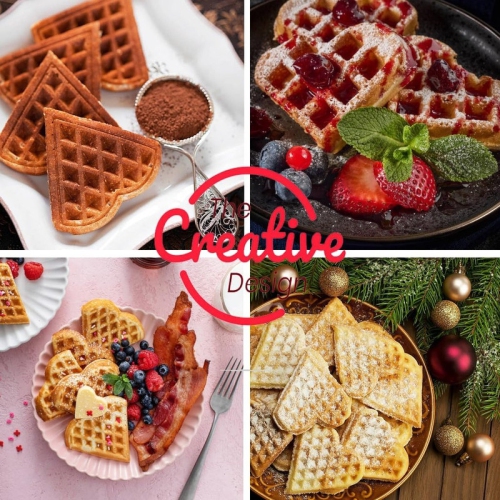 Mini electric heart-shaped waffle maker