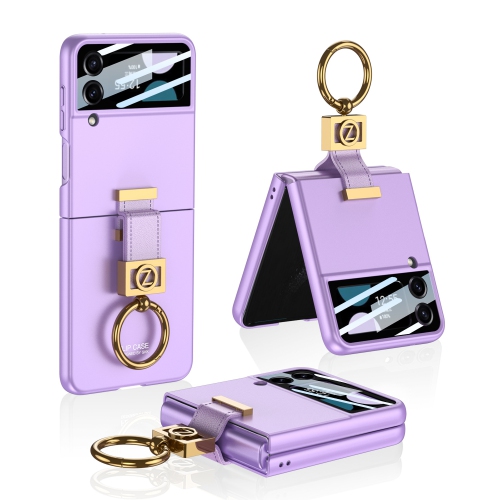 Ultra-Thin Z-Ring Folding Screen Stand Case for Samsung Galaxy Z Flip 3 - Dream Purple