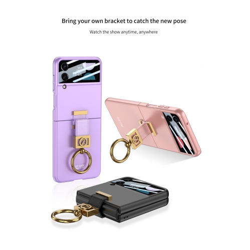 Ultra-Thin Z-Ring Folding Screen Stand Case for Samsung Galaxy Z Flip 3 - Dream Purple