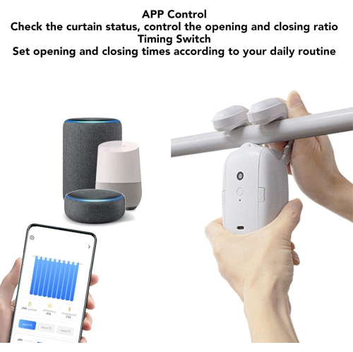 Automatic curtain opening, remote control curtain opening robot, controlled by Tuya app, suitable for Roman rod track - Bluetooth model