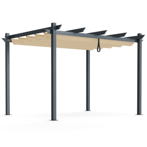 Aluminum Retractable Pergola Canopy Shelter for Patio, Garden, and Grape Vines