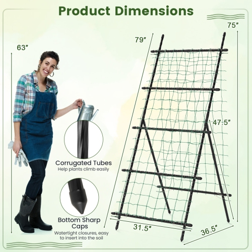 Heavy-Duty Garden Trellis with PE-Coated Frame – Ideal for Cucumbers & Vines