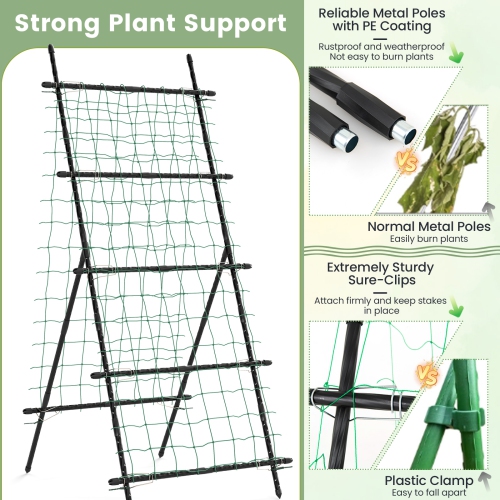 Heavy-Duty Garden Trellis with PE-Coated Frame – Ideal for Cucumbers & Vines