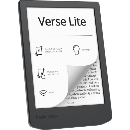 PocketBook Verse Lite – 6" E-Ink Carta Touchscreen eReader with Frontlight | Eye-Friendly, Glare-Free Display | Wi-Fi | Supports 25 Formats incl. DRM