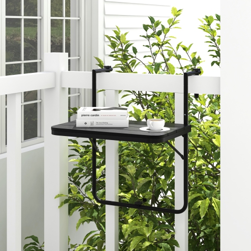 Folding Hanging Table with 3-Level Adjustable Height for Balcony or Patio