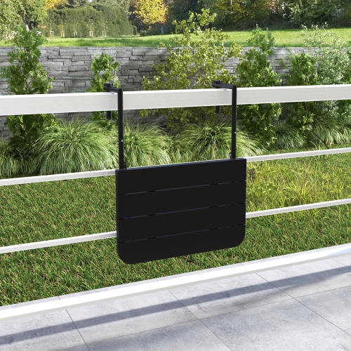 Folding Hanging Table with 3-Level Adjustable Height for Balcony or Patio