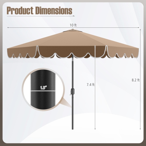Parasol de patio avec manivelle et inclinaison réglable pour une utilisation à l'extérieur