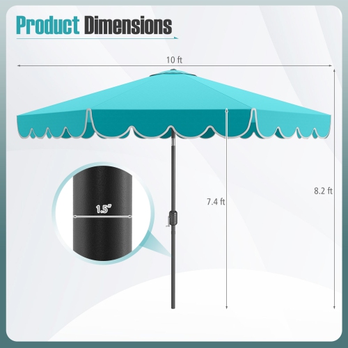 Patio Umbrella with Crank Lift and Adjustable Tilt for Outdoor Use