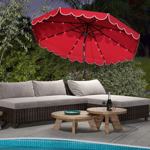 Parasol solaire de patio avec 24 lampes LED pour l'extérieur