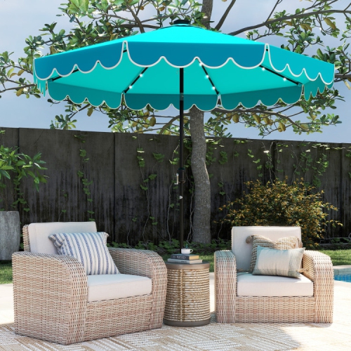 Parasol solaire de patio avec 24 lampes LED pour l'extérieur