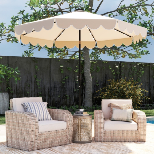 Solar-Powered Patio Umbrella with 24 LED Lights for Outdoor Use
