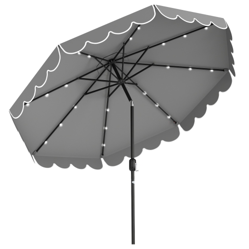 Parasol solaire de patio avec 24 lampes LED pour l'extérieur