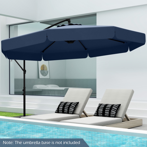 Parasol en porte-à-faux d'extérieur à inclinaison réglable et bord à volants