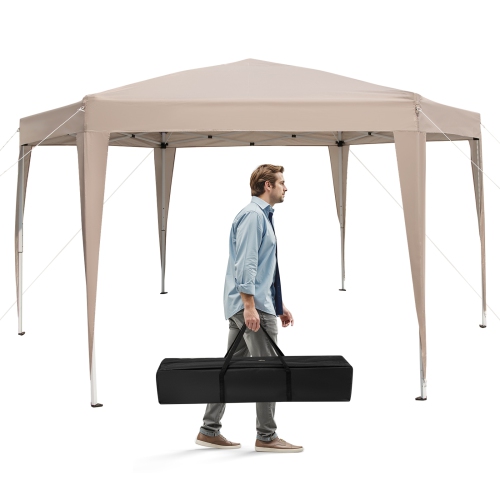 Hexagon Shape Pop-Up Canopy with Adjustable Frame and Dressed Legs