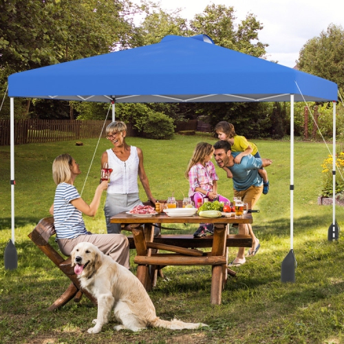 Backyard Party & Camping Pop-Up Canopy Tent with 1 Sidewall + Wheeled Bag