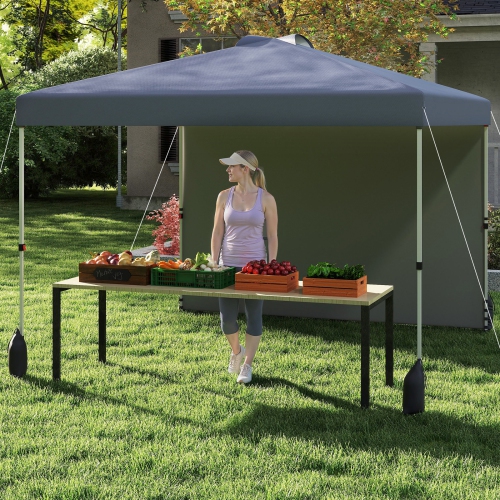 Backyard Party & Camping Pop-Up Canopy Tent with 1 Sidewall + Wheeled Bag
