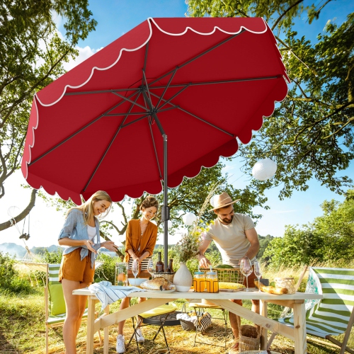 Parasol de patio avec manivelle et inclinaison réglable pour une utilisation à l'extérieur