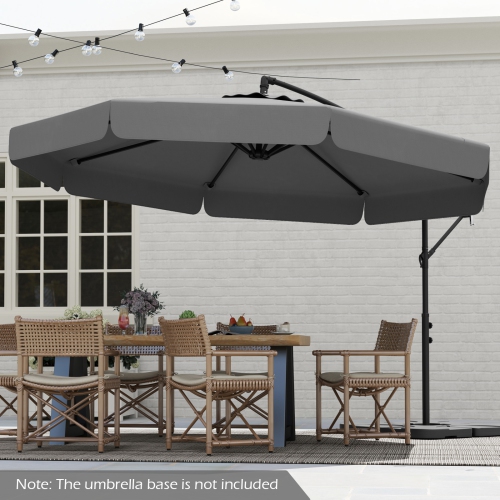 Parasol en porte-à-faux d'extérieur à inclinaison réglable et bord à volants