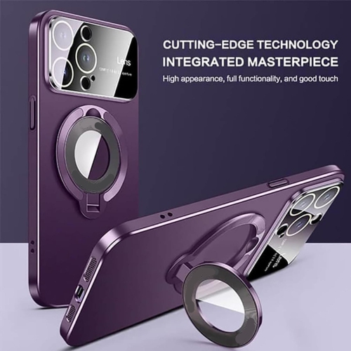Tasnim 360° Rotatable Ring for iPhone 15 Plus Case, MagSafe Compatible Magnetic Stand, Drop Protection, Yellowing Resistant - purple